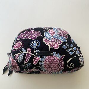 Vera Bradley Cosmetic Zip Bag “Alpine Floral” Wipe-Clean Plastic Lining Toiletry